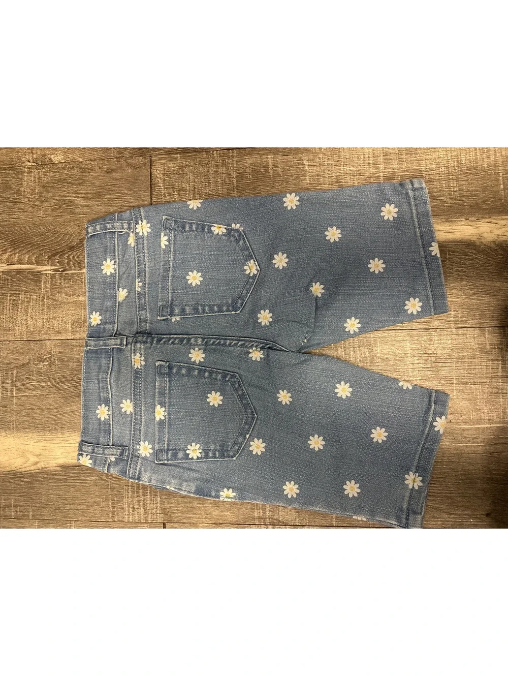 The Children's Place Girls Daisy Print Denim Skimmer Shorts Blue NEW